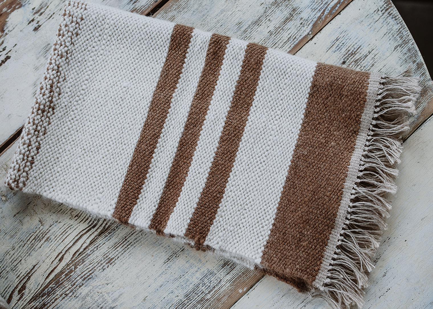 Hand Spun & Woven Reversible Alpaca/Wool Rug