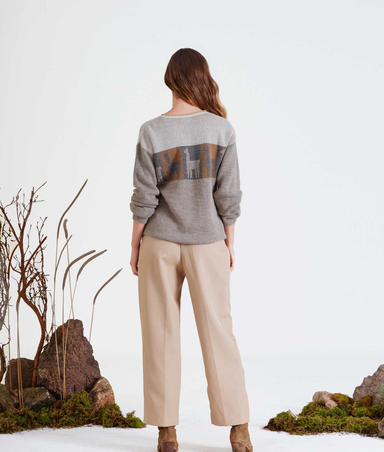 Followed Alpaca Pullover Reversible