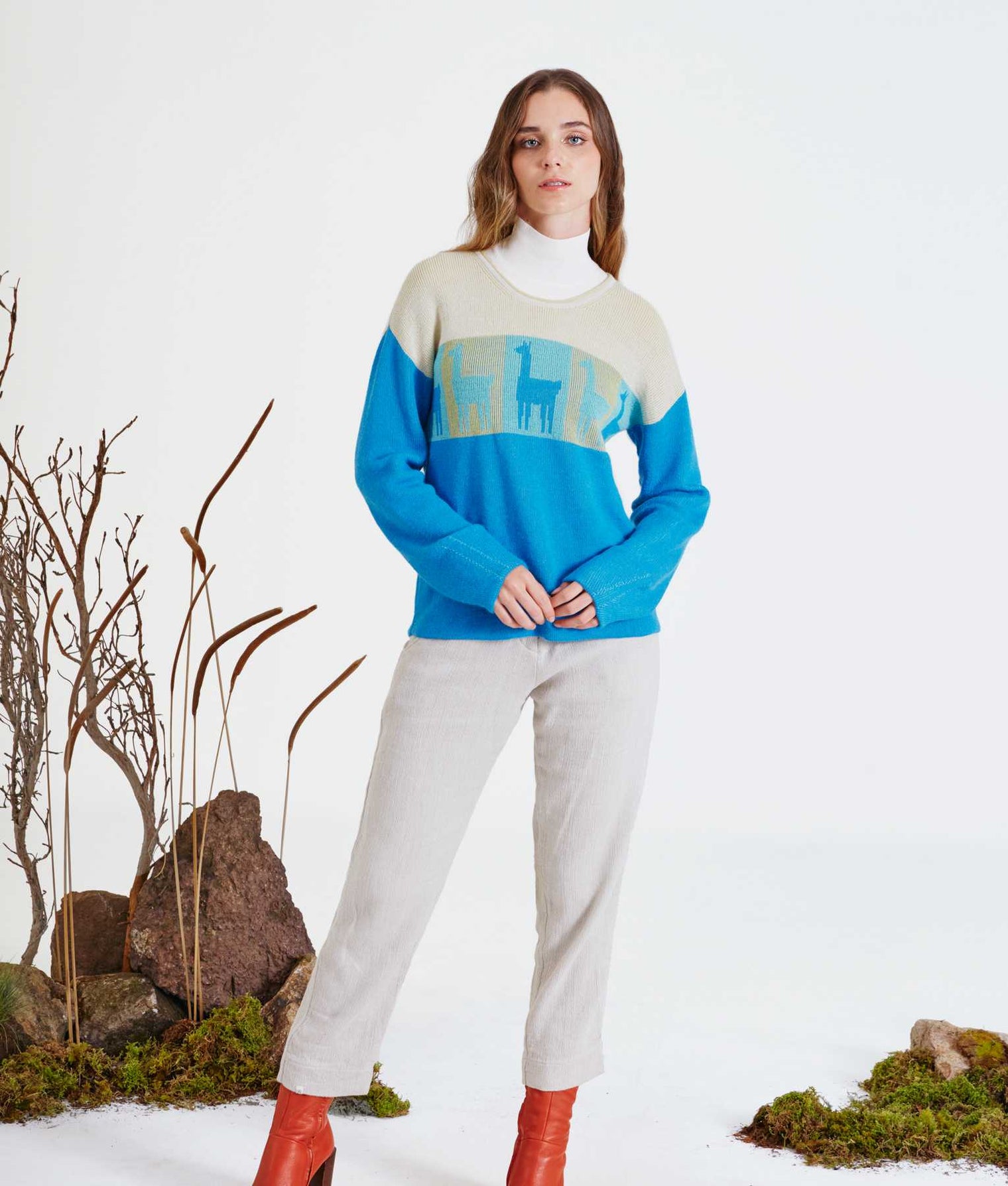 Followed Alpaca Pullover Reversible