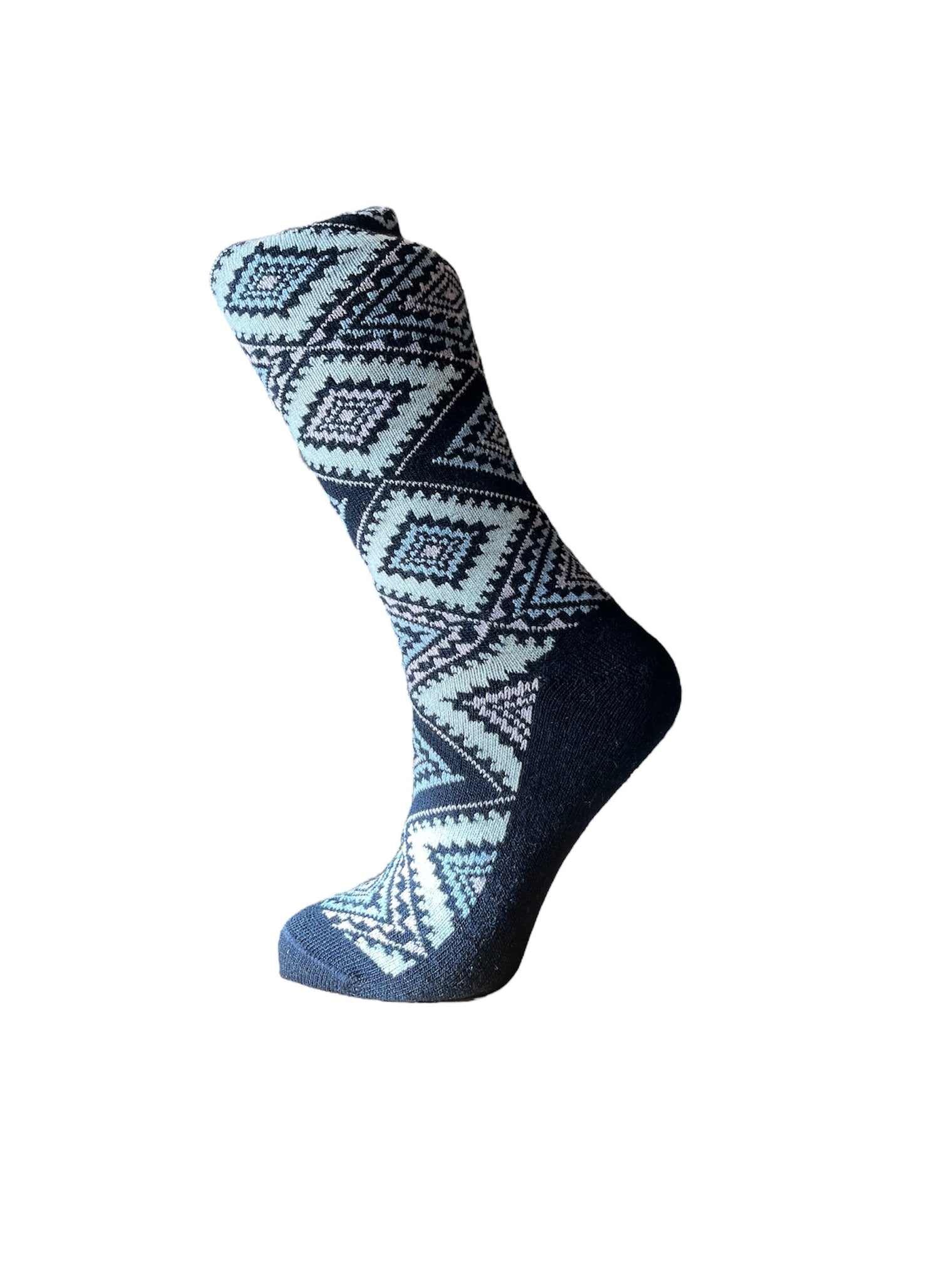 Baby Alpaca Geometric Diamond Argyle Socks