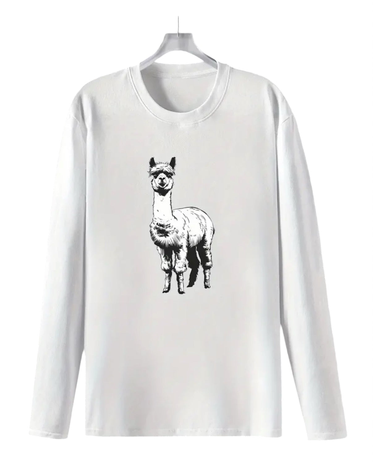 Men's Long Sleeve T-Shirt with Alpaca Print