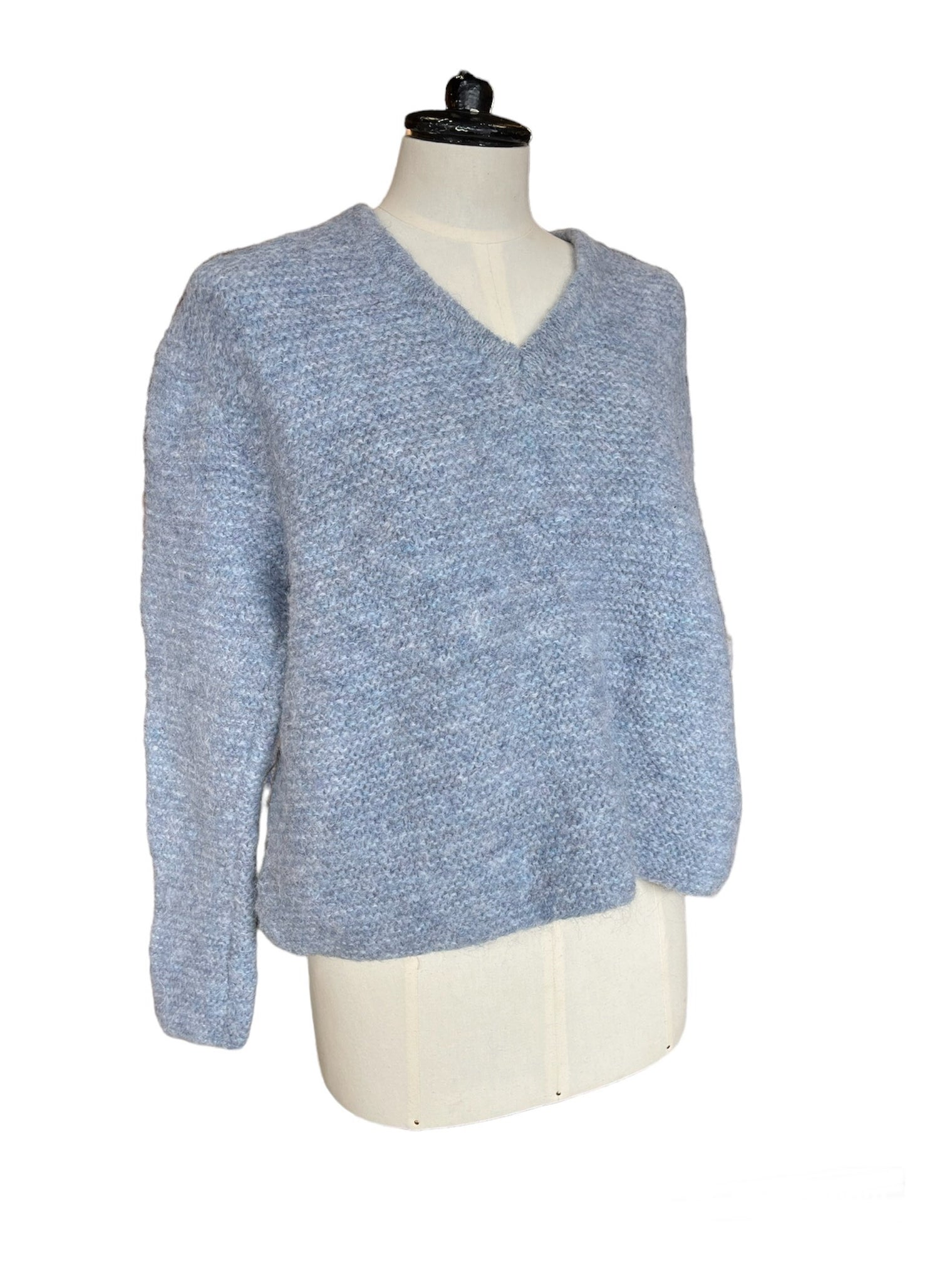 Hand Knit SW Dawn V-Neck Alpaca Sweater