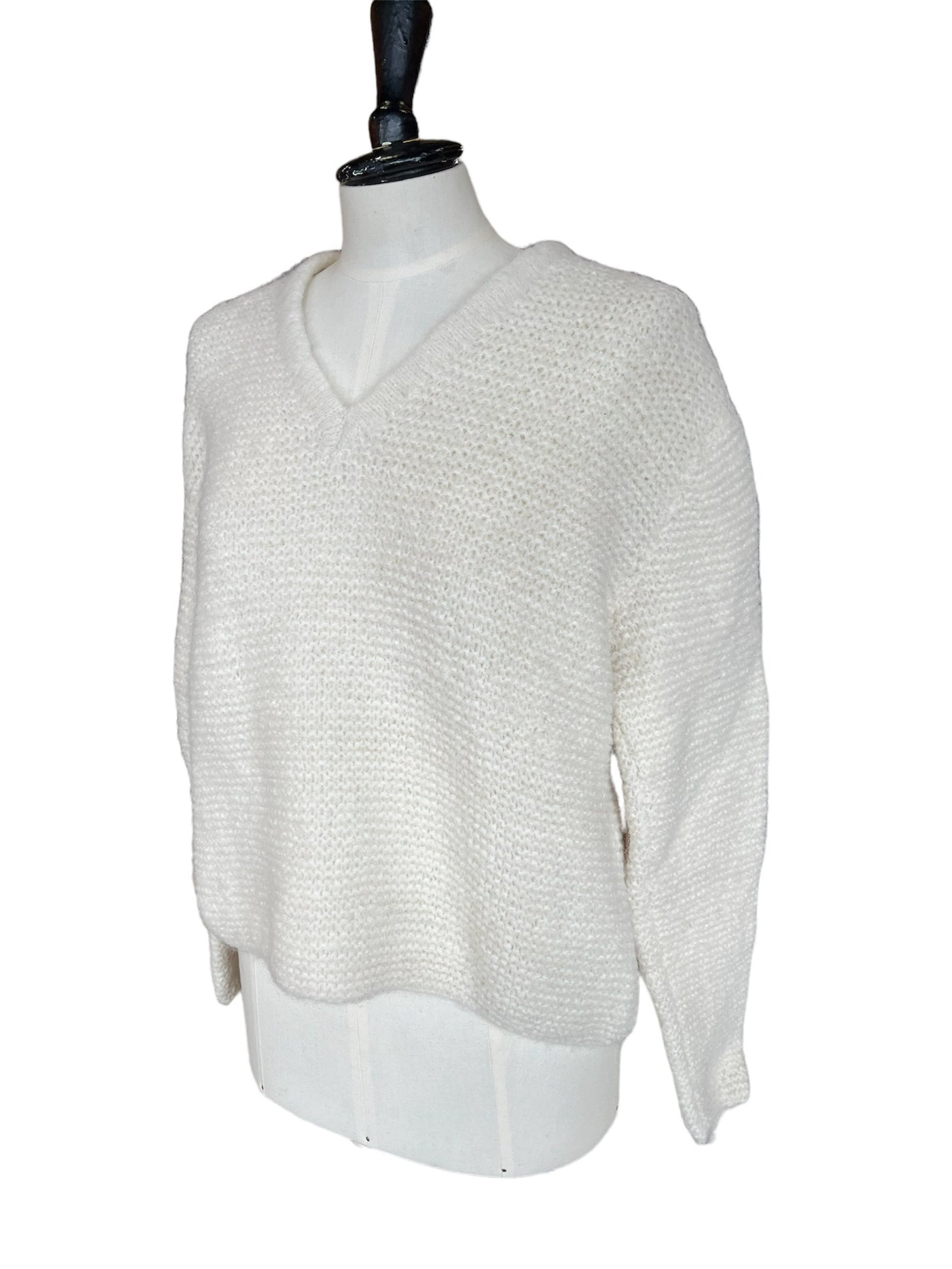 Hand Knit SW Dawn V-Neck Alpaca Sweater