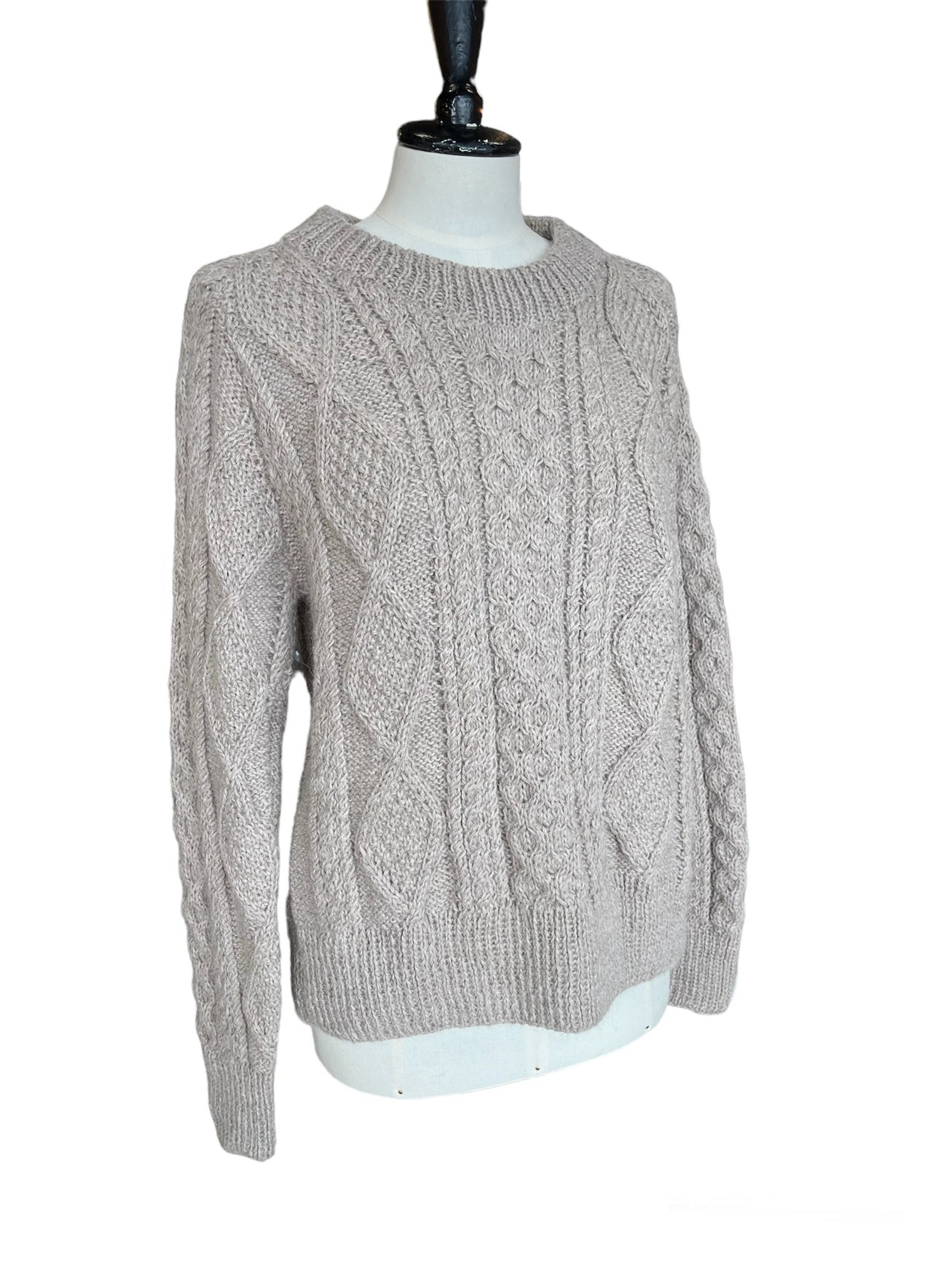 Hand Knit Emma Cable Pullover Alpaca Sweater