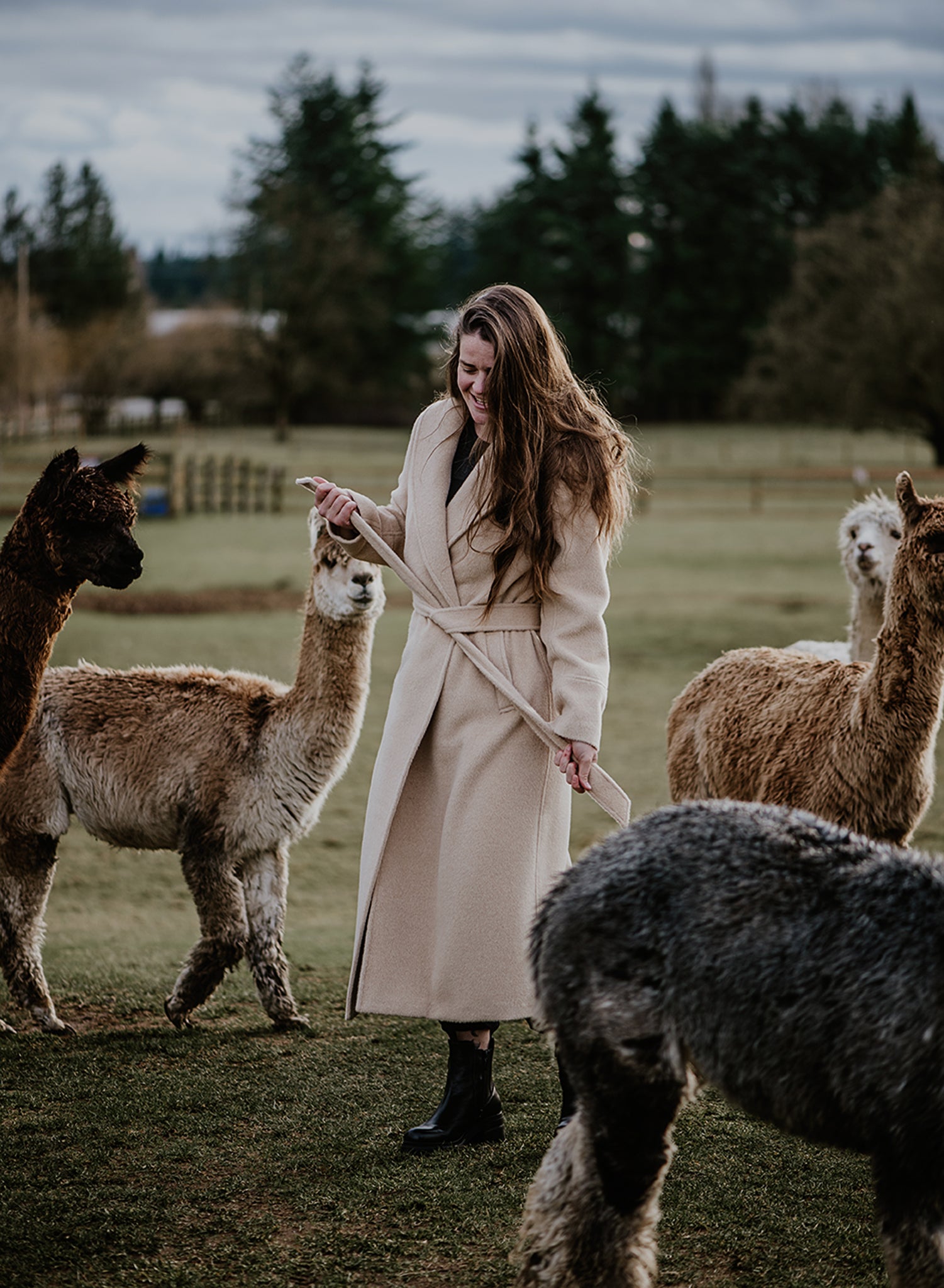 Ladies' Long Belted Alpaca Coat – Kensington Prairie Farm Ltd.