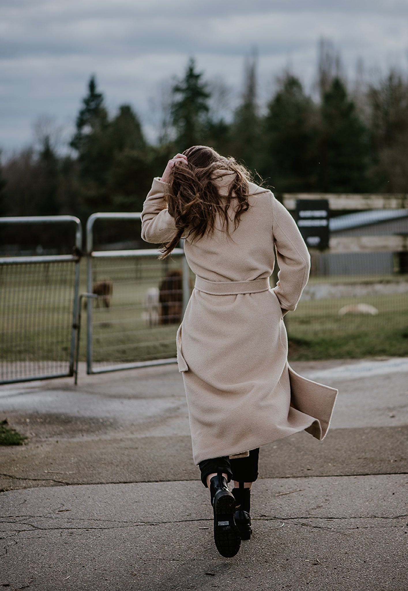 Ladies’ Long Belted Alpaca Coat