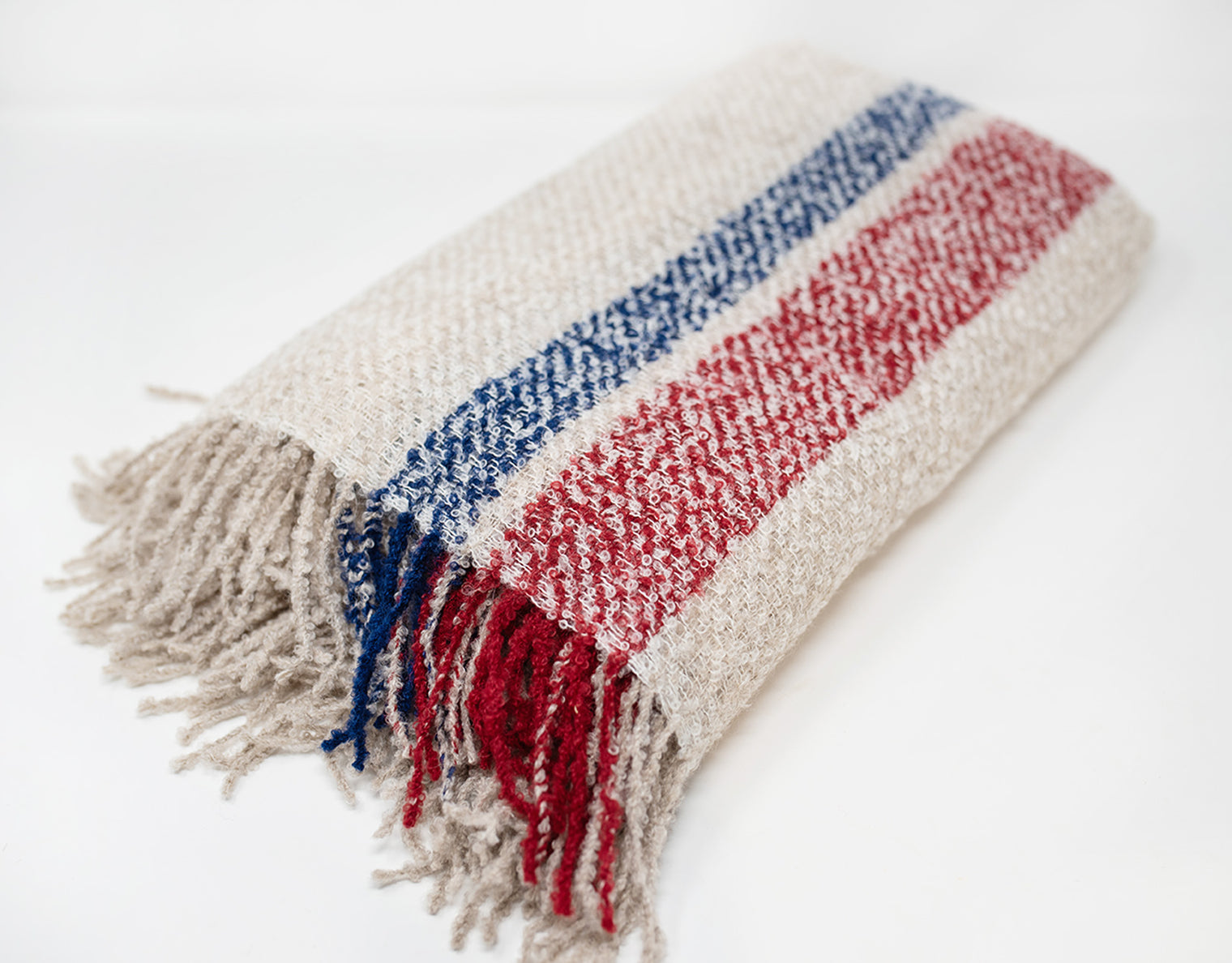 Striped Alpaca Boucle Throw