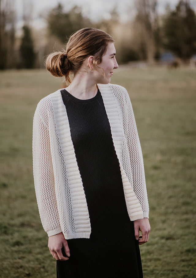 Women's Hole Knitted Cotton Cardigan