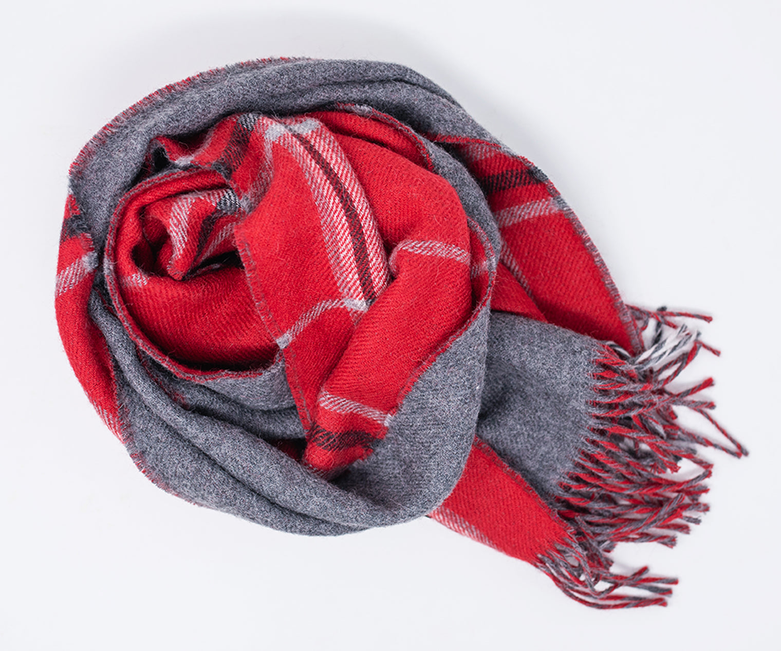 Double Faced Plaid Scarf