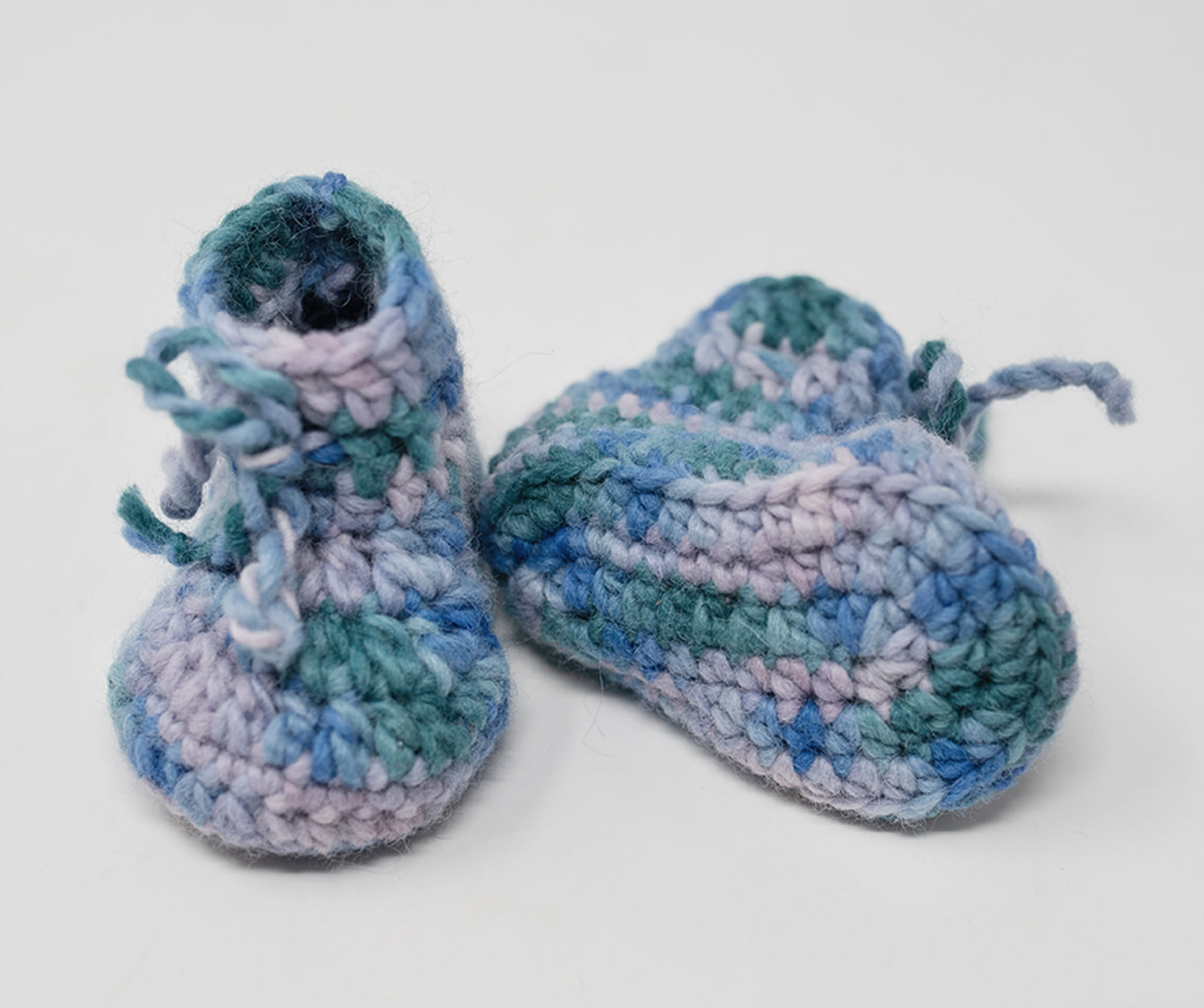 Hand Knit/Hand Painted KPFarm Baby Booties