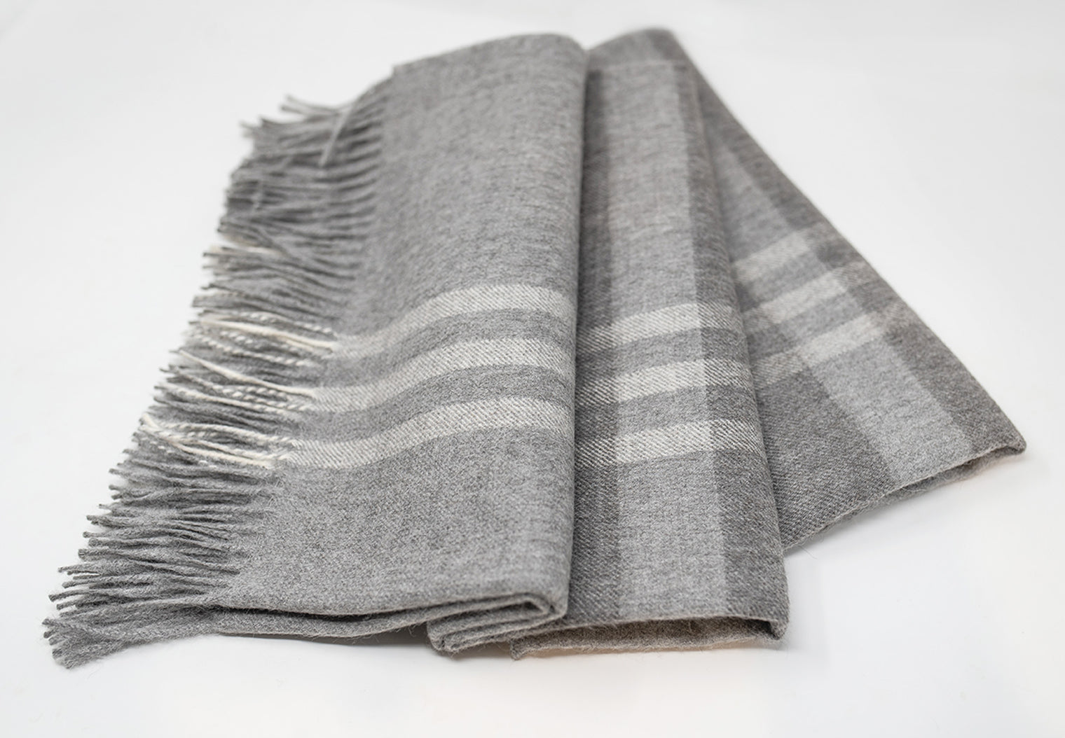 Alpaca Undyed Plaid Throw