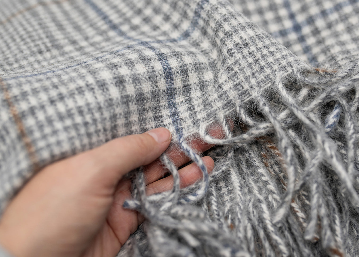 Recycled Check Large Alpaca Throw
