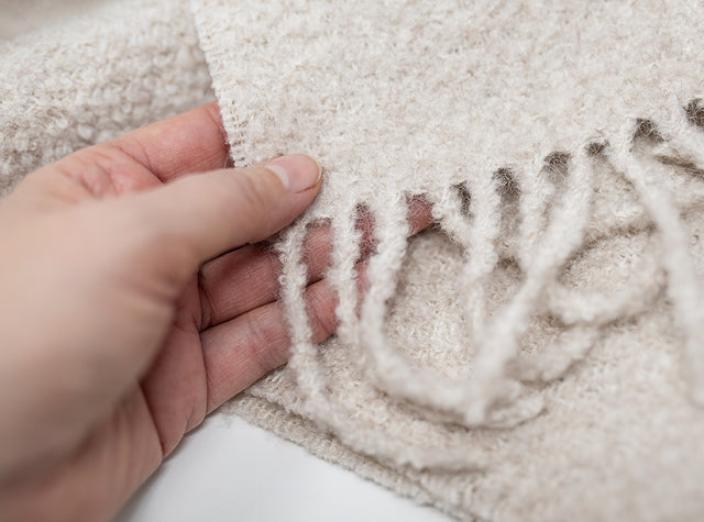Undyed alpaca Boucle Scarf
