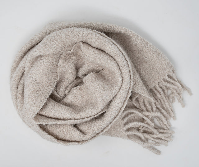 Undyed alpaca Boucle Scarf