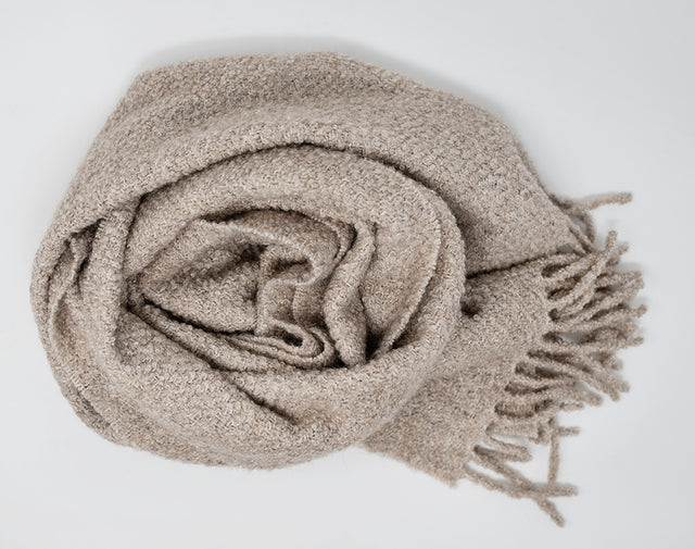 Undyed Alpaca Boucle Scarf