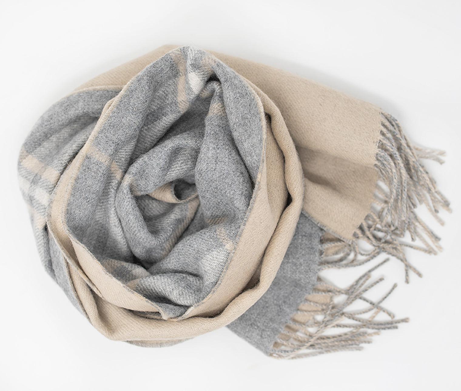 Double Faced Plaid Scarf