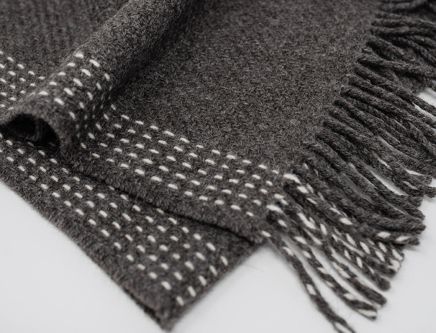 Multi Stitched ECO Scarf w/Twisted Fringes