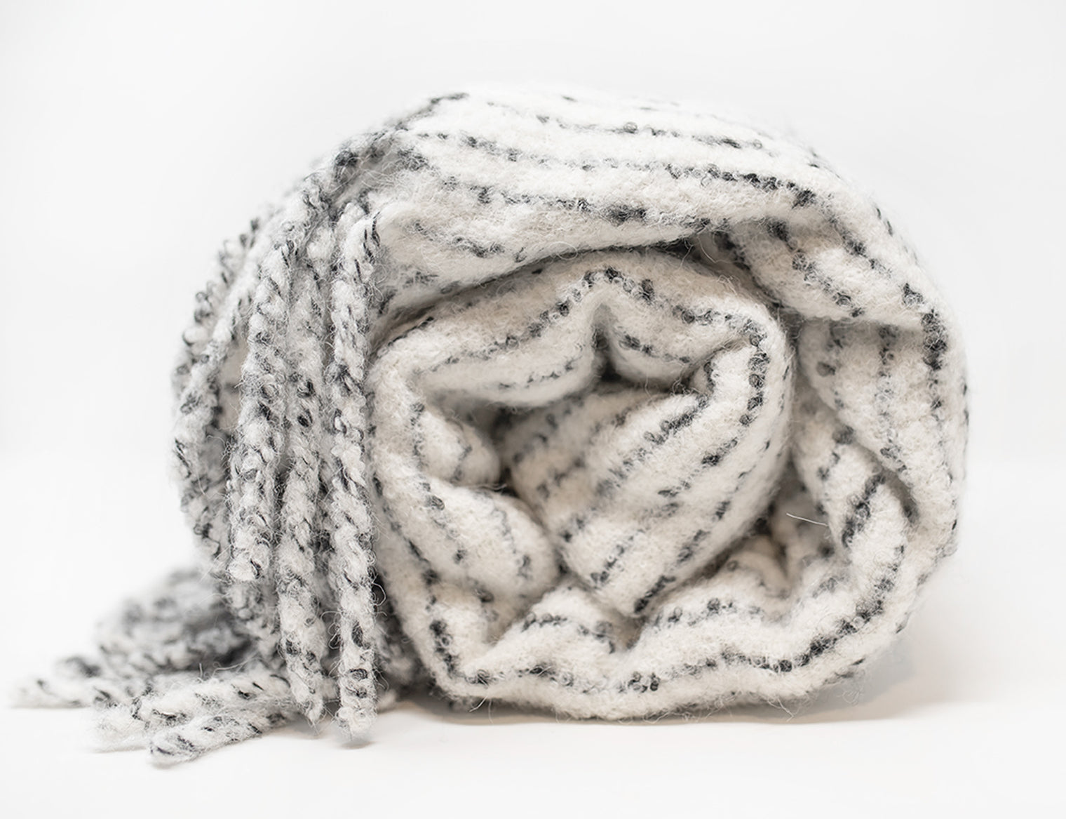 Alpaca Boucle Pinstripe Throw