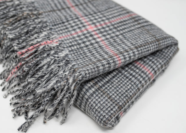 Recycled Check Large Alpaca Throw