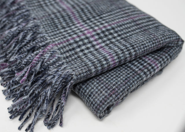 Recycled Check Large Alpaca Throw