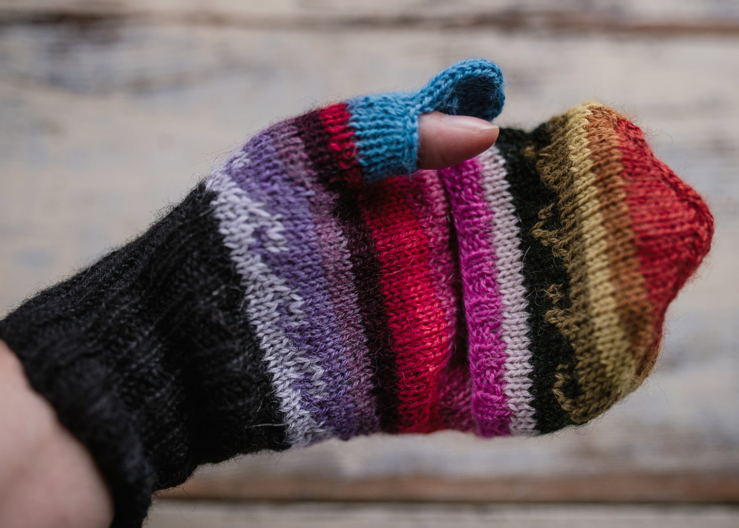 Hand Knit Adult Fiesta Glittens