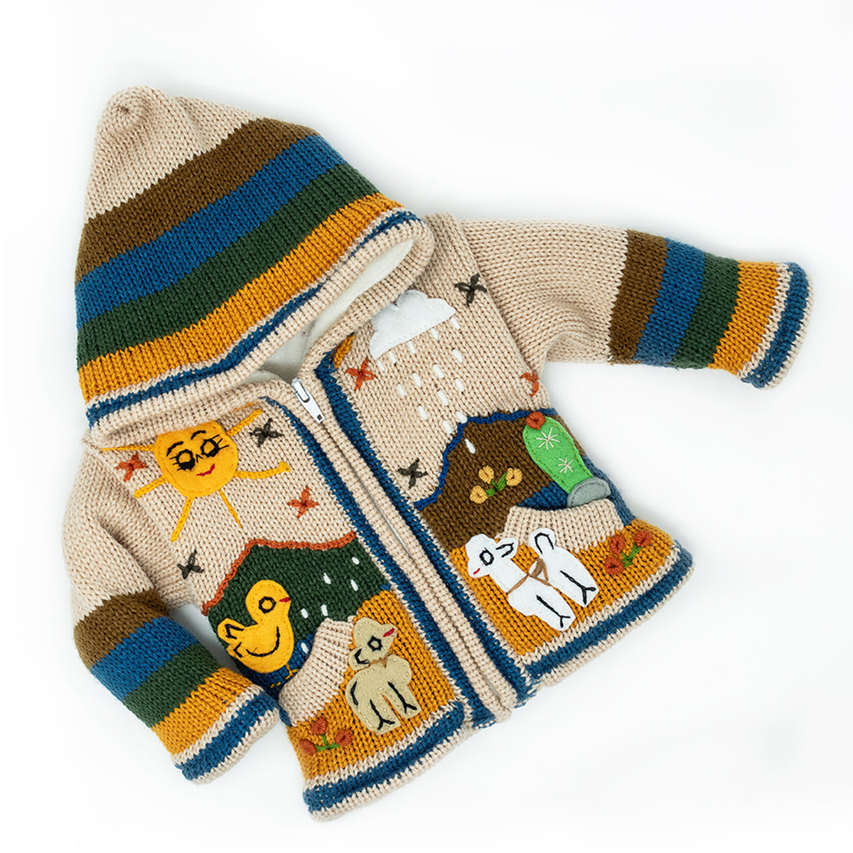 Hand-Embroidered Alpaca Sweater (Fleece-Lined)