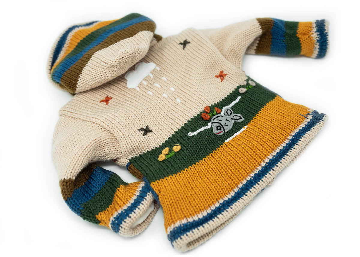 Hand-Embroidered Alpaca Sweater (Fleece-Lined)