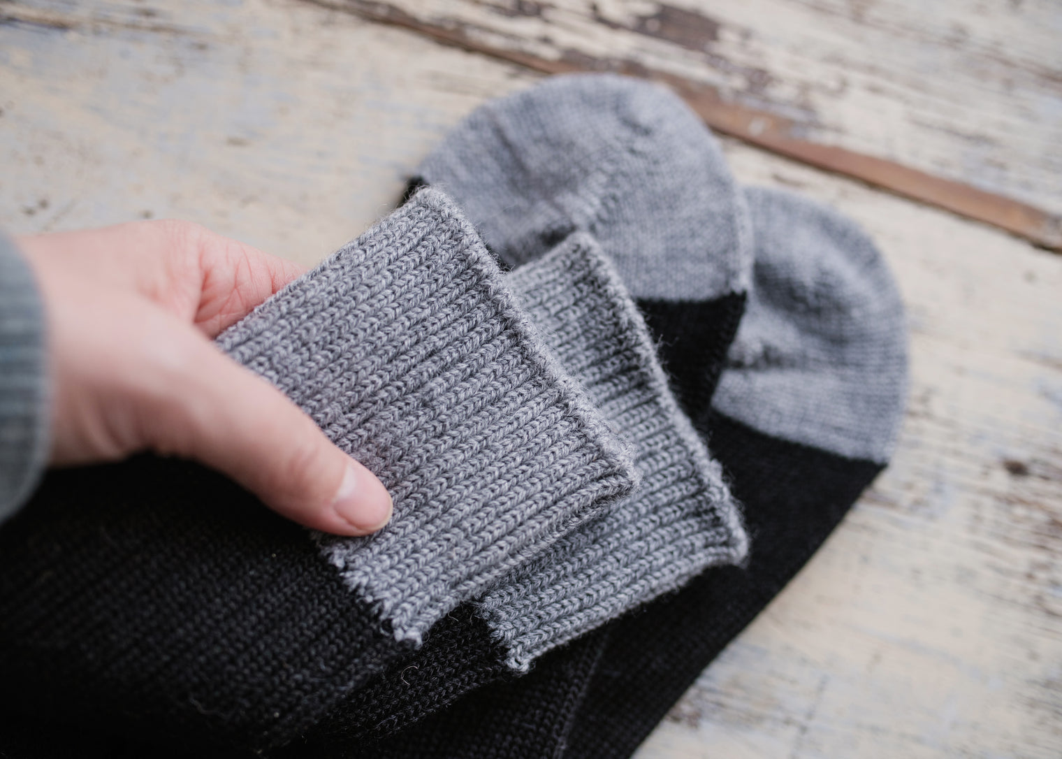 Colourblock Knee High Alpaca Socks