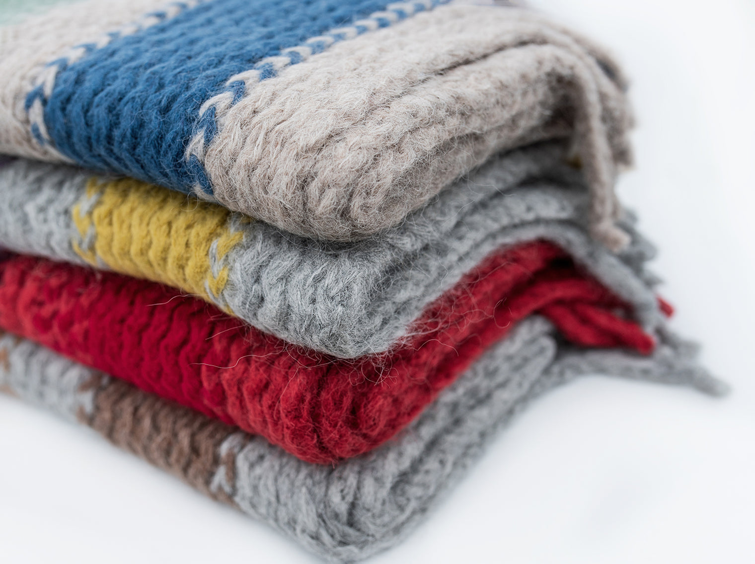 Extra-Thick Striped Alpaca Chalina Maca