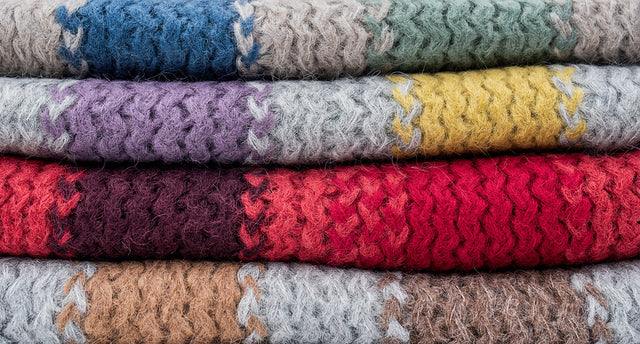 Extra-Thick Striped Alpaca Chalina Maca