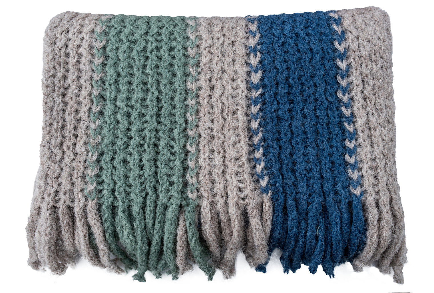 Extra-Thick Striped Alpaca Chalina Maca
