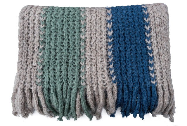 Extra-Thick Striped Alpaca Chalina Maca
