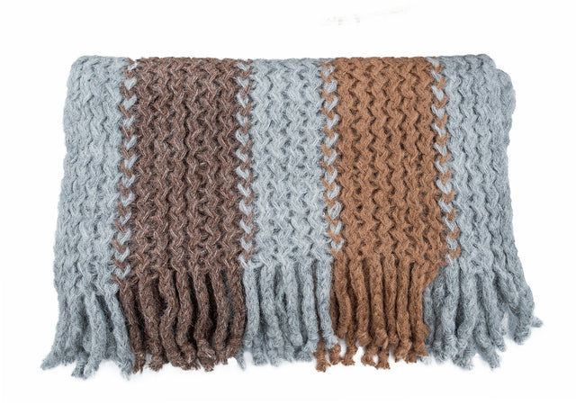 Extra-Thick Striped Alpaca Chalina Maca