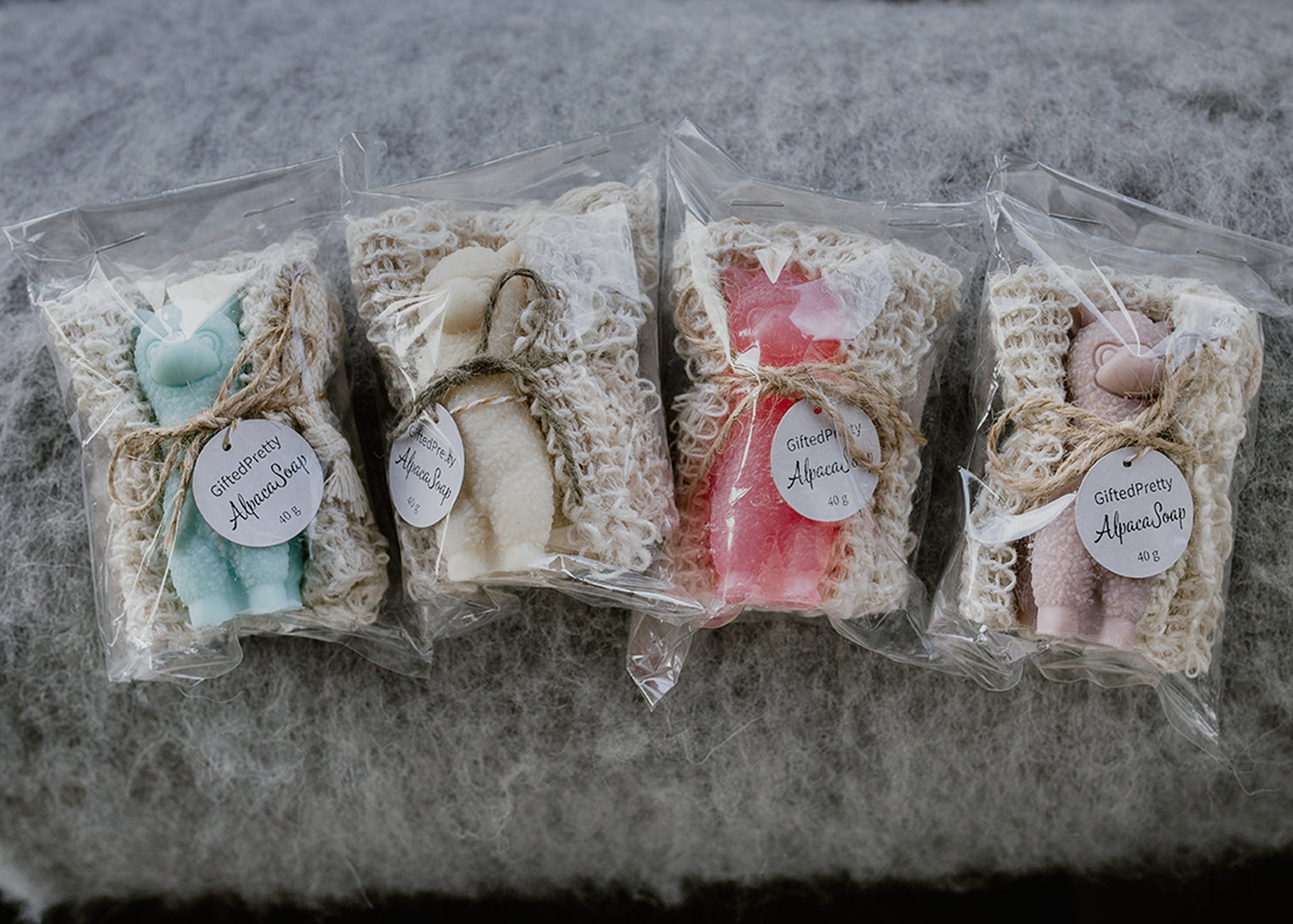 Alpaca & Sisal Soap Bag Set