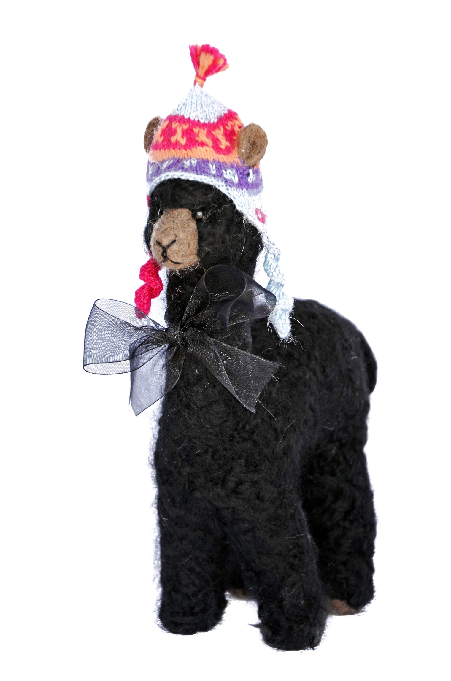 12" Alpaca Felted Sculpture with Chullo