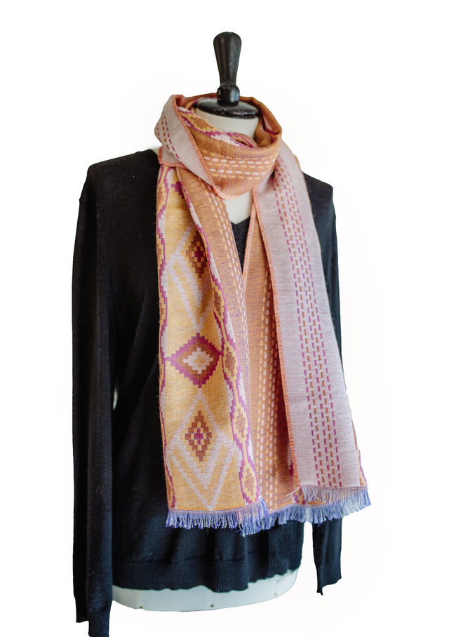 Baby Alpaca/Silk Ethnic Print Shawl