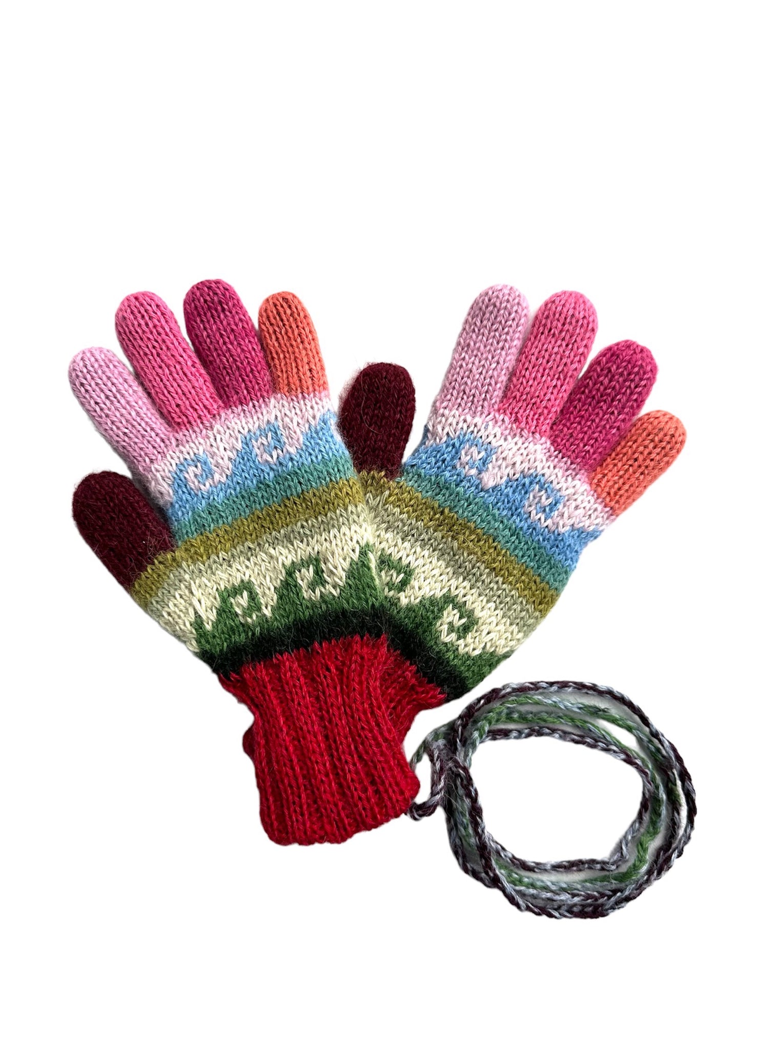 Hand Knit Kid's Reversible Gloves
