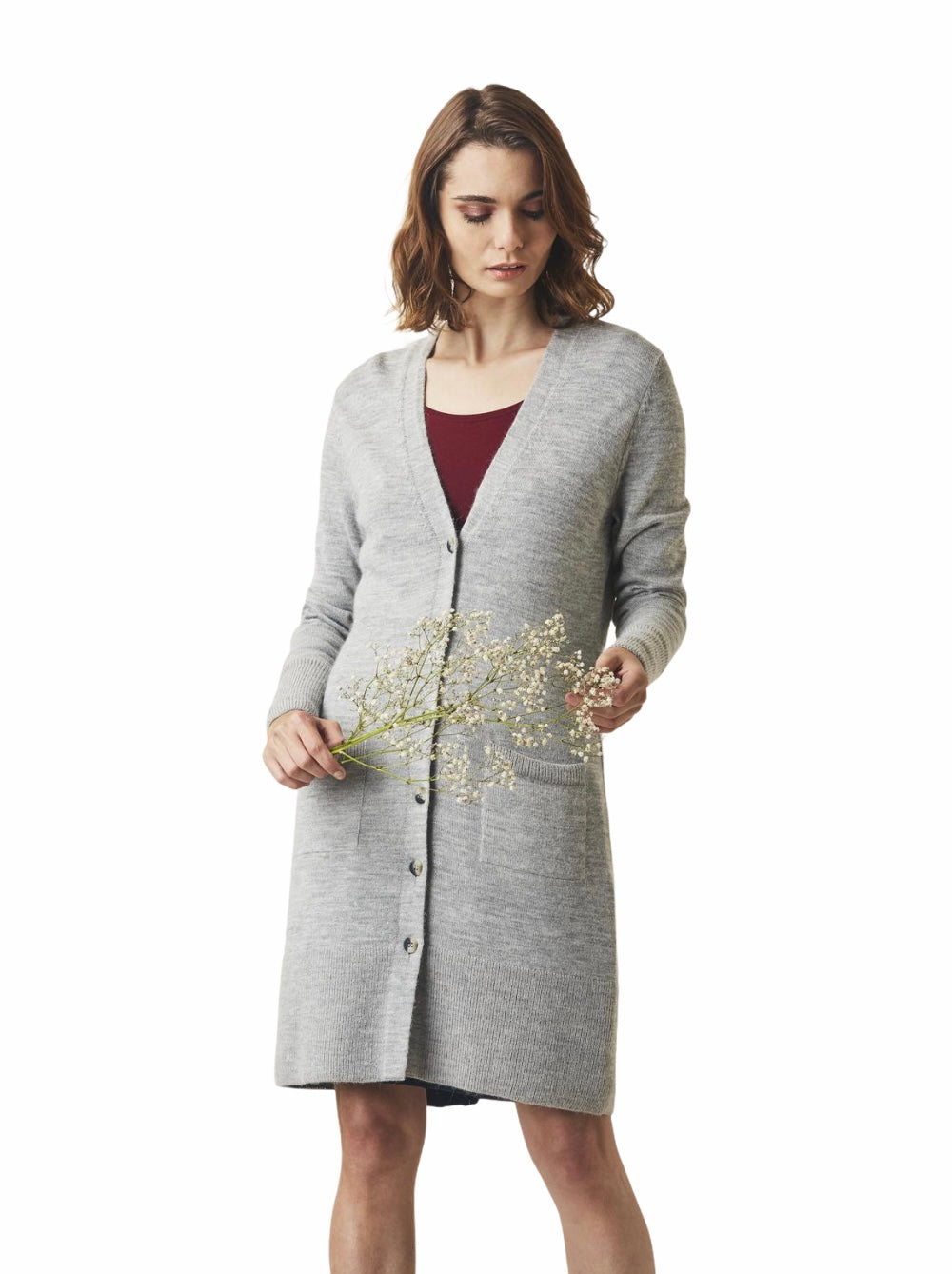 Ladies' Long Alpaca Cardigan Sweater