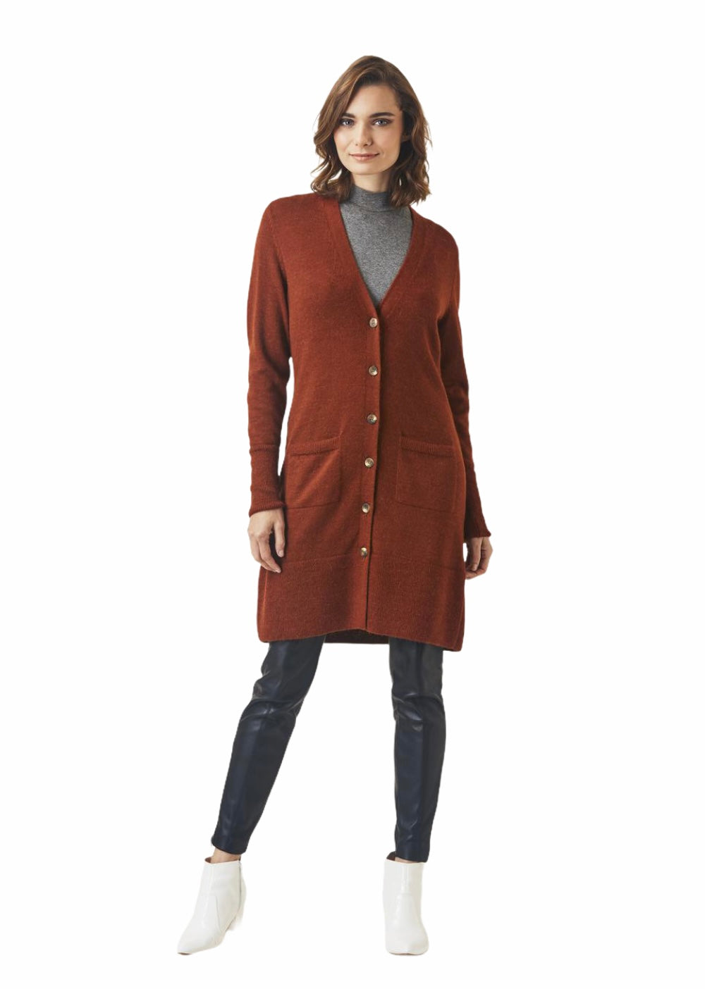 Ladies' Long Alpaca Cardigan Sweater