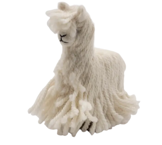 5.5" Felted Suri Standing Alpacas