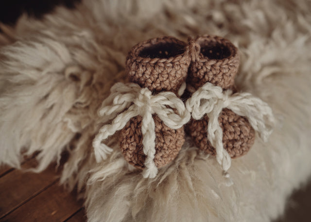 Hand Knit KPFarm Baby Booties