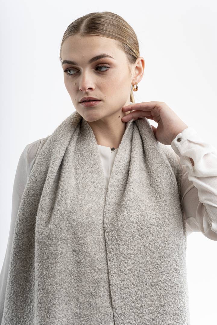Undyed Alpaca Boucle Scarf