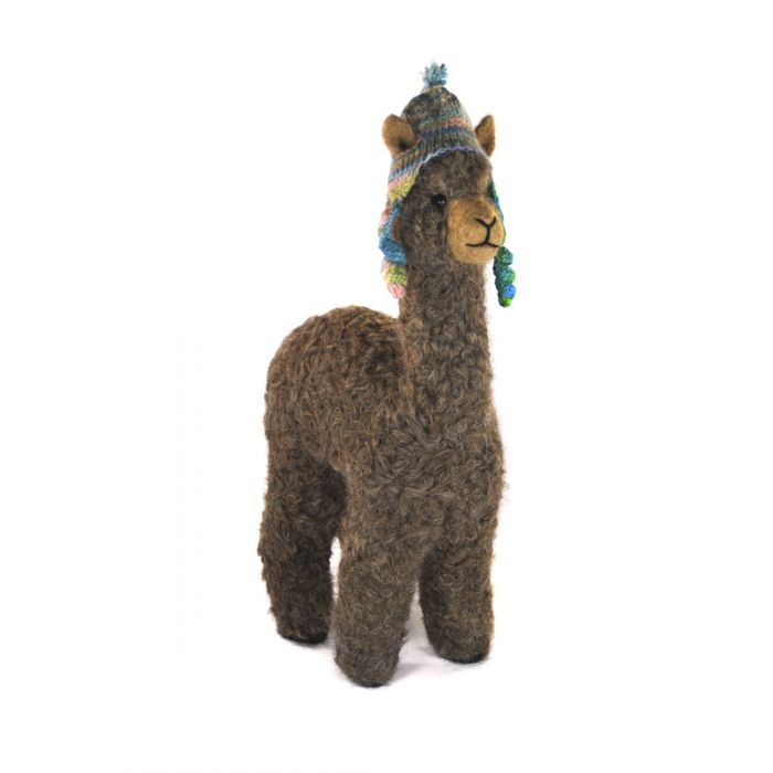 12" Alpaca Felted Sculpture with Chullo