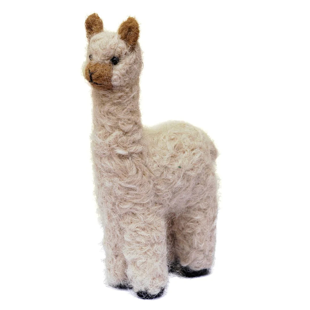 5.5" Felted Huacaya Standing Alpacas