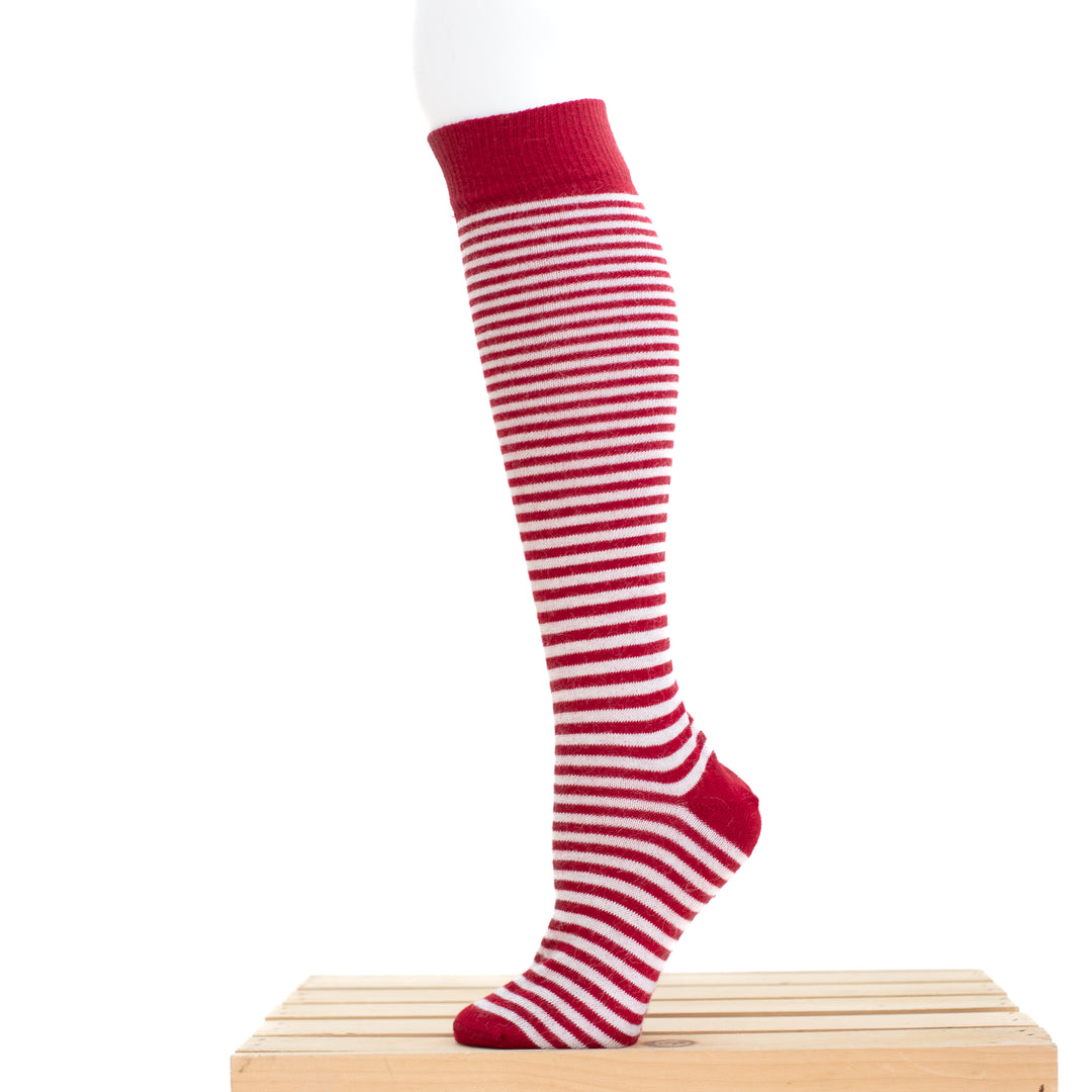 Alpaca Striped Knee Socks