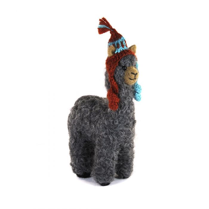 5.5" Felted Huacaya Standing Alpacas