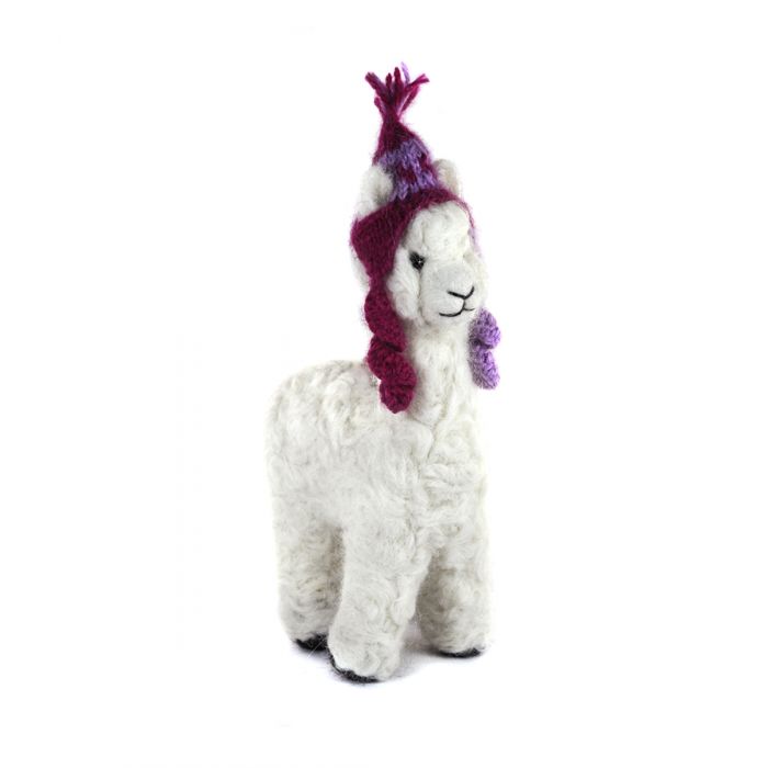 12" Alpaca Felted Sculpture with Chullo