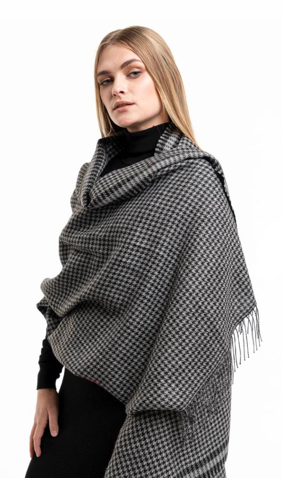Pied De Poule Alpaca Scarf