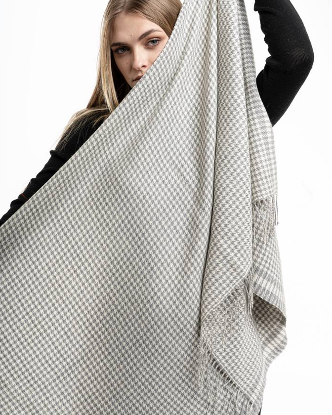 Pied De Poule Alpaca Scarf