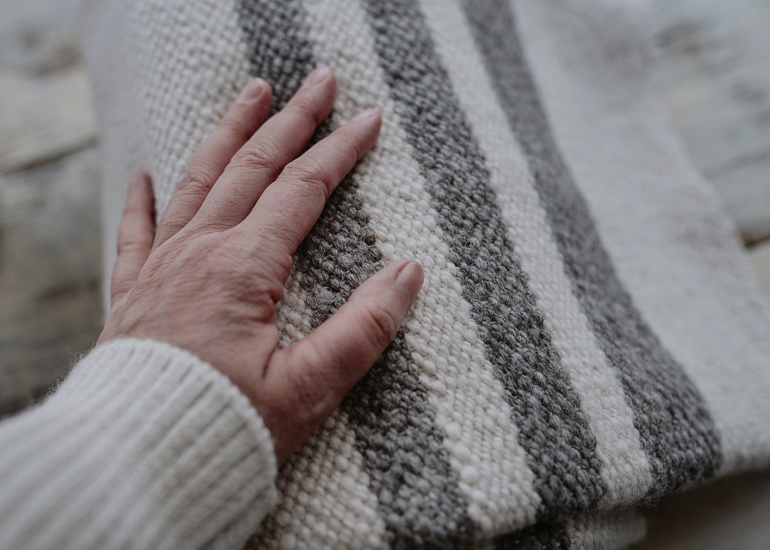 Hand Spun & Woven Reversible Alpaca/Wool Rug